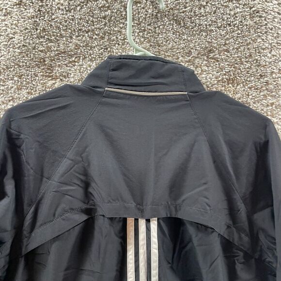 Adidas Jacket Womens Large Black Vented Windbreaker Full Zip Outdoor Logo Ladies - Picture 9 of 13